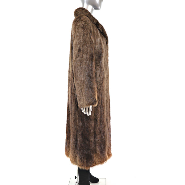 Full Length Beaver Coat- Size S-M