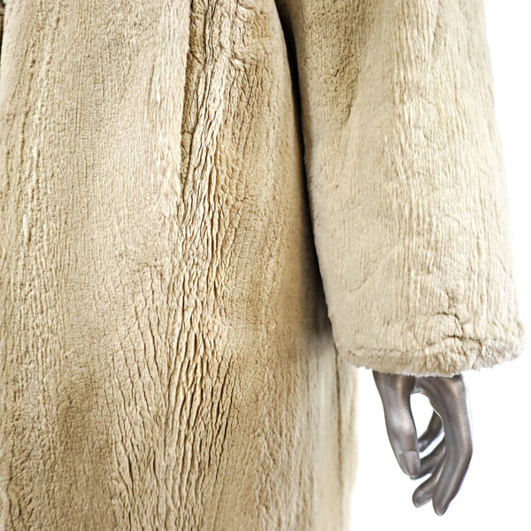 Sheared Beaver Coat with Mink Collar- Size L