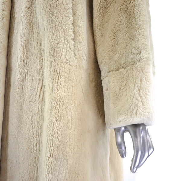 Sheared Beaver Coat with Mink Collar- Size S