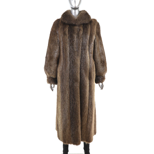 Long Hair Beaver Coat- Size M