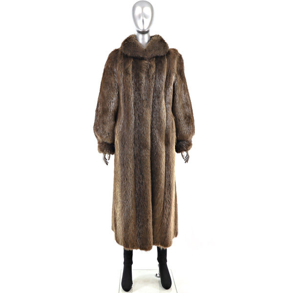 Long Hair Beaver Coat- Size M-L