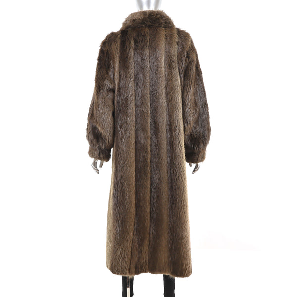 Long Hair Beaver Coat- Size M-L