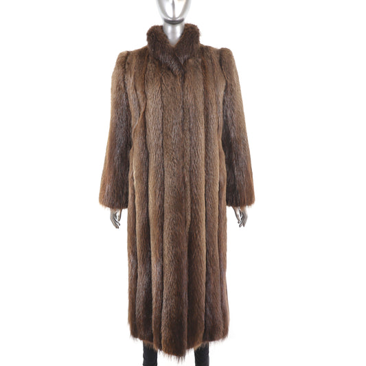 Long Hair Beaver Coat- Size M