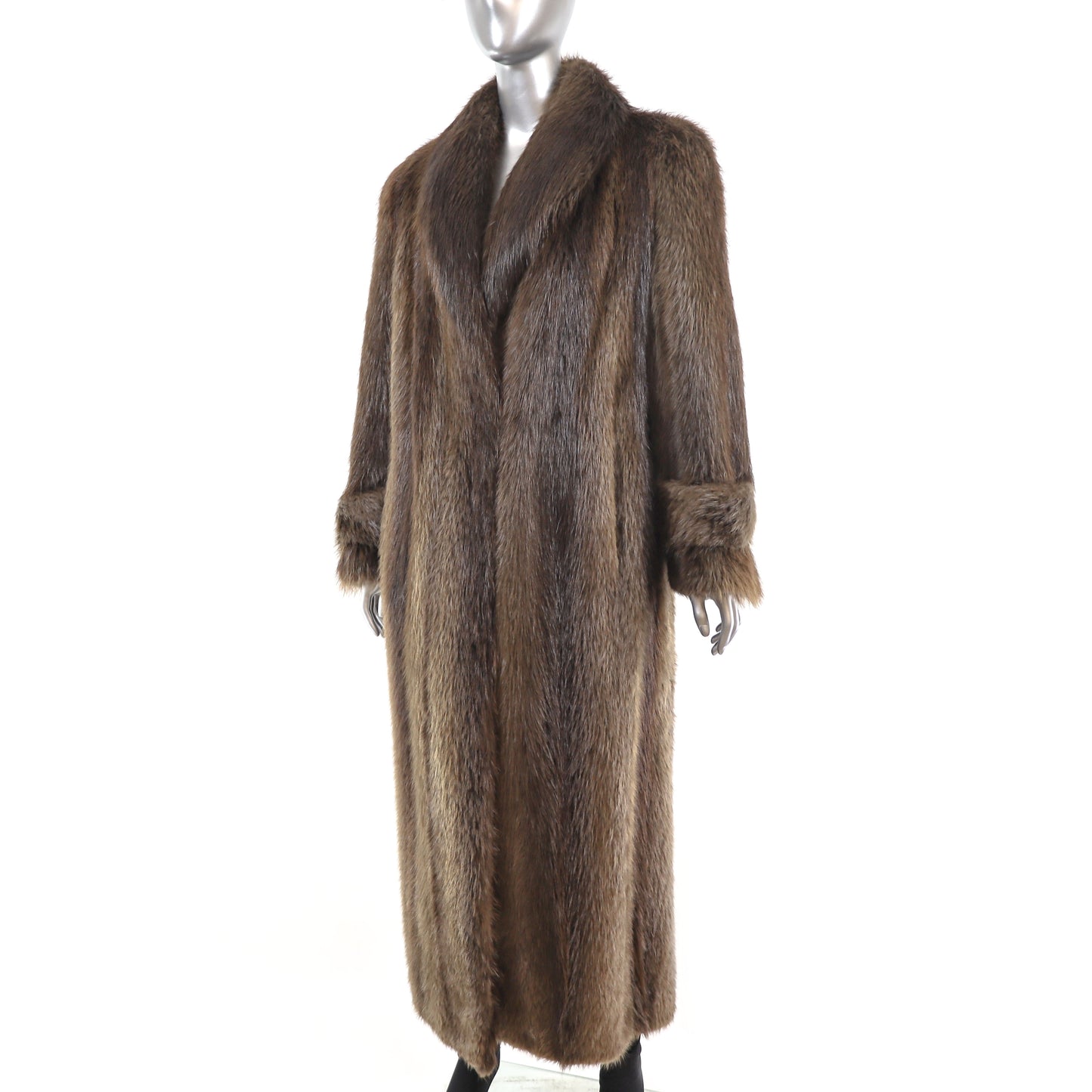Bloomingdale's Long Hair Beaver Coat- Size M