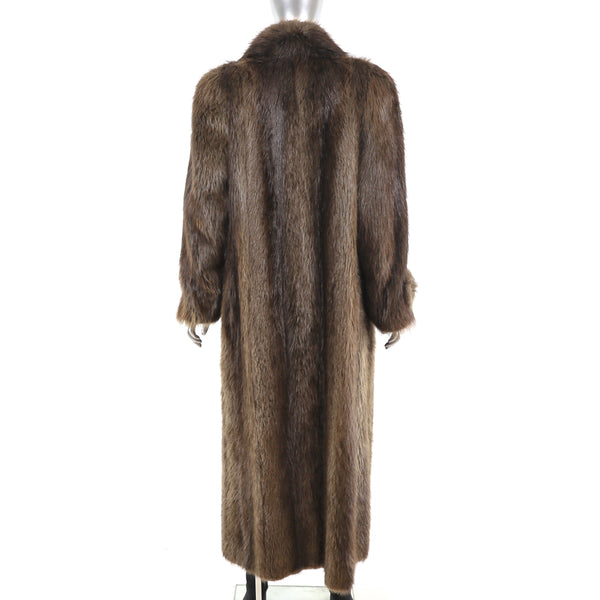 Bloomingdale's Long Hair Beaver Coat- Size M