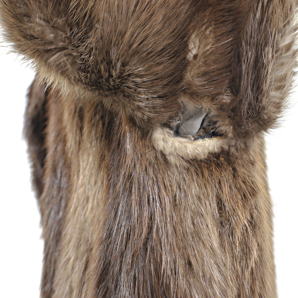 Bloomingdale's Long Hair Beaver Coat- Size M