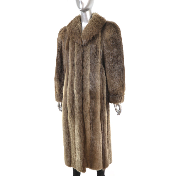 Long Hair Beaver Coat- Size M