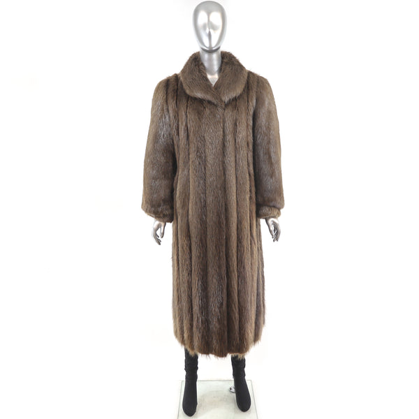 Long Hair Beaver Coat- Size M