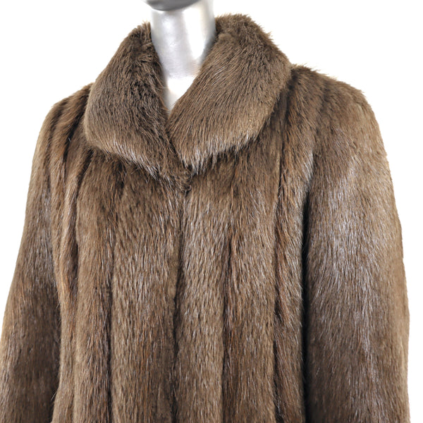 Long Hair Beaver Coat- Size M