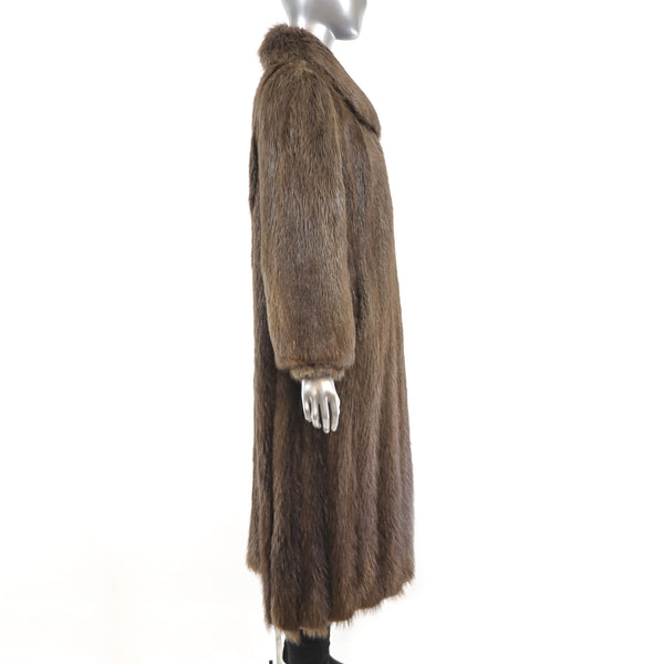 Long Hair Beaver Coat- Size M