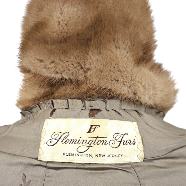 Sheared Beaver Jacket with Mink Collar- Size L