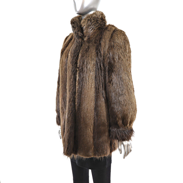 Long Hair Beaver Jacket- Size S