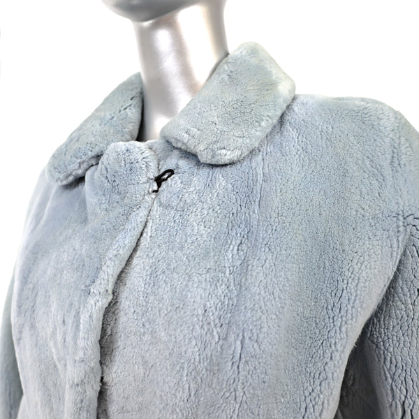 Blue Sheared Beaver Jacket- Size XS