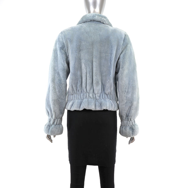 Blue Sheared Beaver Jacket- Size XS