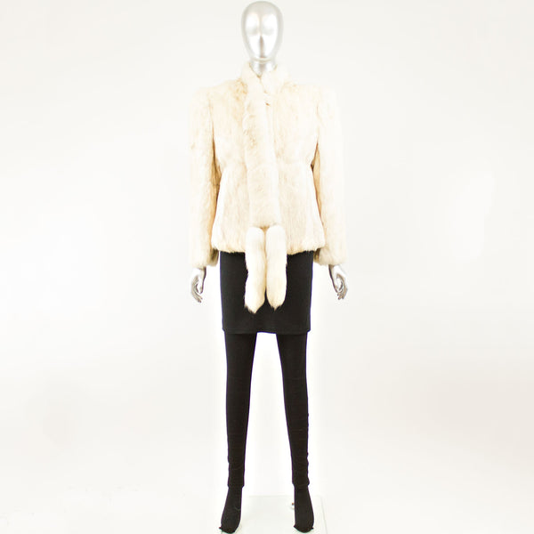 Beige Cream Sheep Skin Jacket - Size S-M ( Vintage Furs)