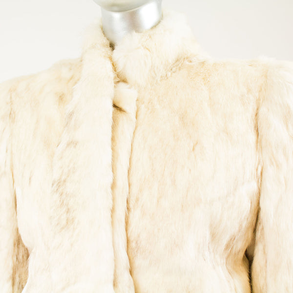 Beige Cream Sheep Skin Jacket - Size S-M ( Vintage Furs)