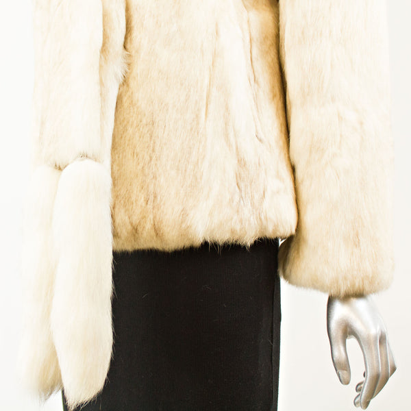 Beige Cream Sheep Skin Jacket - Size S-M ( Vintage Furs)