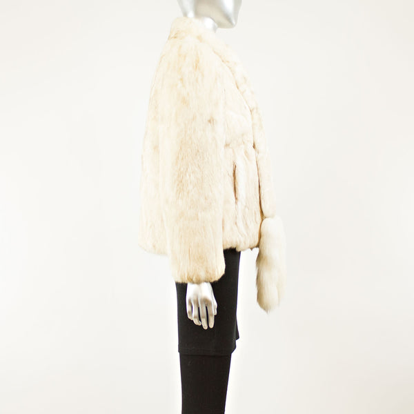 Beige Cream Sheep Skin Jacket - Size S-M ( Vintage Furs)