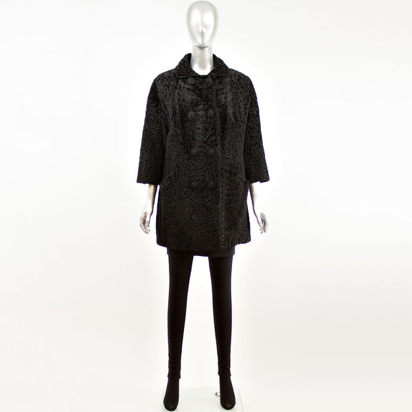 Black Persian Lamb 3/4 Coat- Size M-L (Vintage Furs)