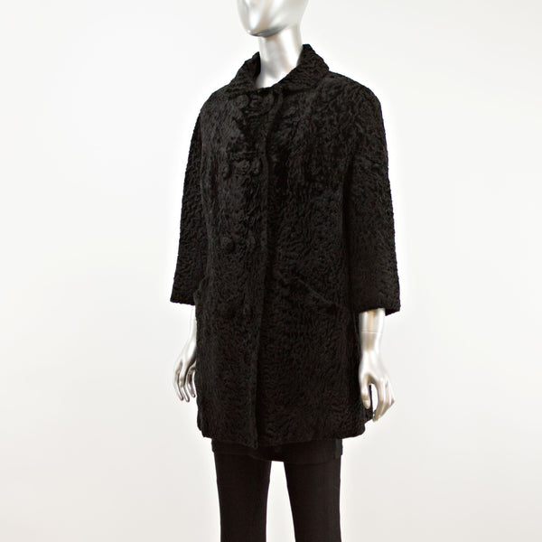 Black Persian Lamb 3/4 Coat- Size M-L (Vintage Furs)