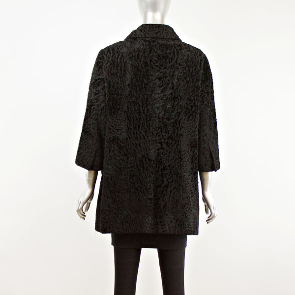 Black Persian Lamb 3/4 Coat- Size M-L (Vintage Furs)