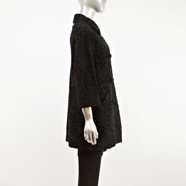 Black Persian Lamb 3/4 Coat- Size M-L (Vintage Furs)
