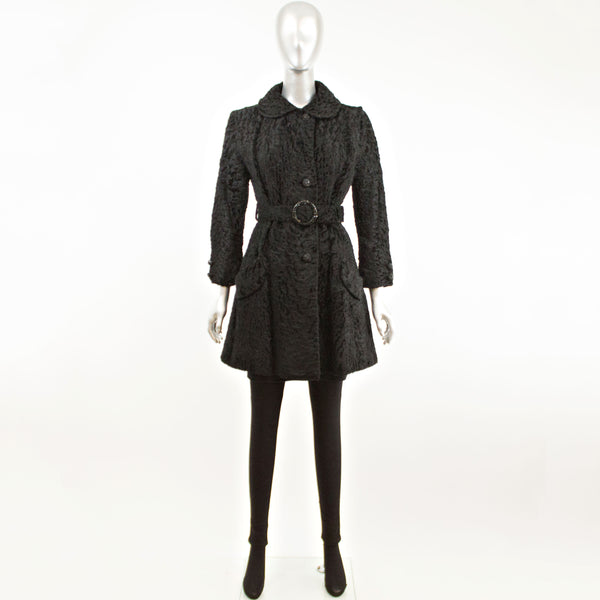 Black Persian Lamb Coat- Size XXS