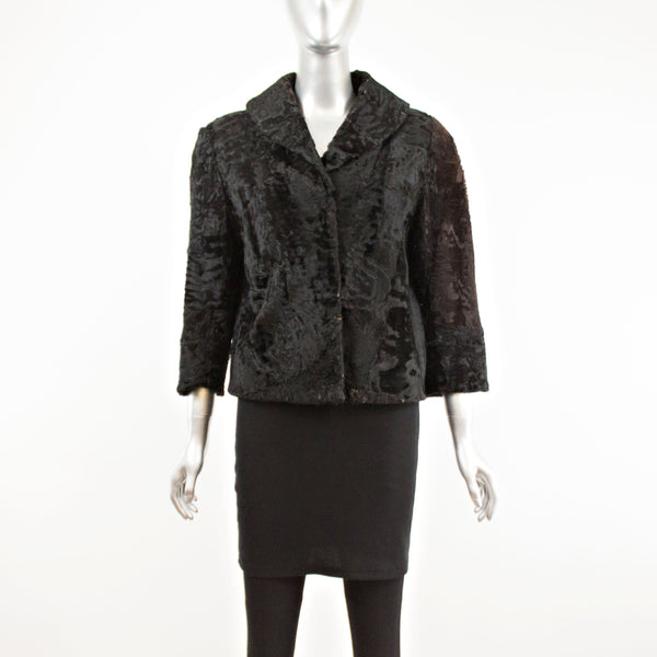 Black Persian Lamb Jacket- Size M