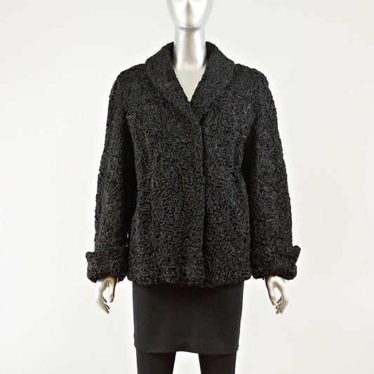 Black Persian Lamb Jacket - Size M