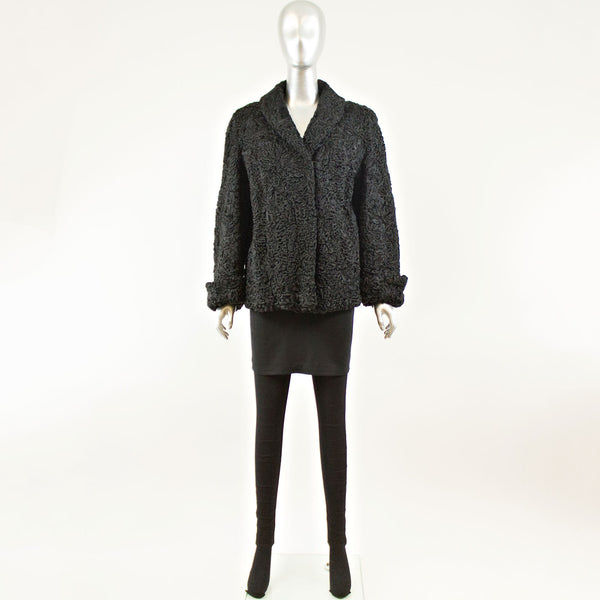 Black Persian Lamb Jacket - Size M-L (Vintage Furs)