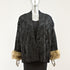 Black Persian Lamb Jacket with Stone Martin Cuffs - Size L (Vintage Furs)