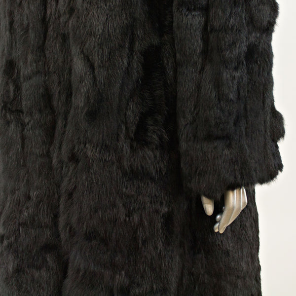 Black Section Rabbit Coat- Size XL (Vintage Furs)