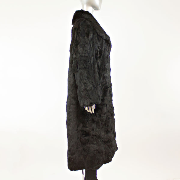 Black Section Rabbit Coat- Size XL (Vintage Furs)