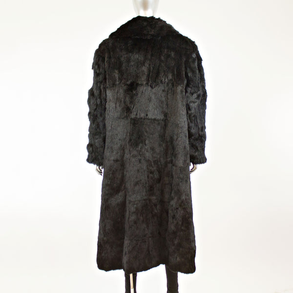 Black Section Rabbit Coat- Size XL (Vintage Furs)
