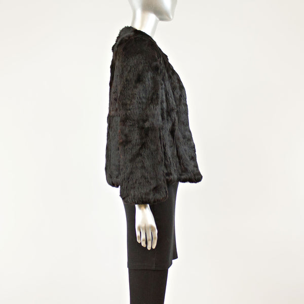 Black Rabbit Jacket - Size S ( Vintage Furs)