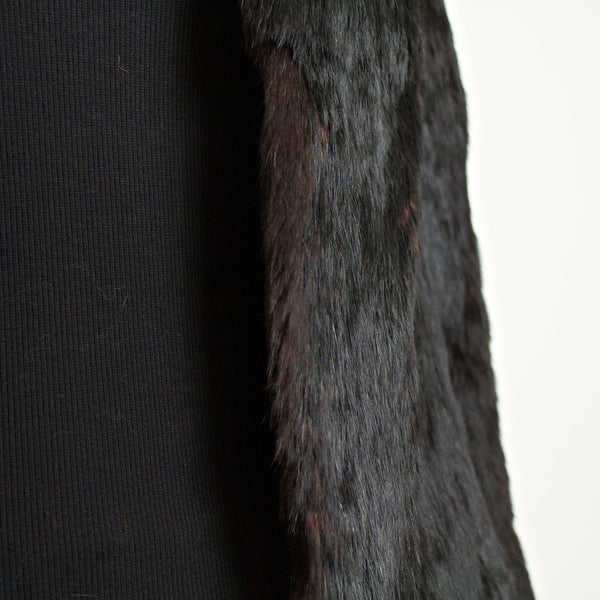 Black Rabbit Jacket - Size S ( Vintage Furs)