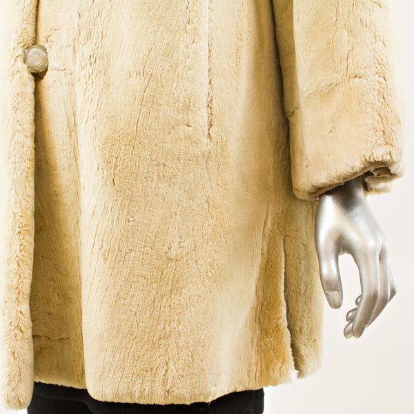 Blonde Sheared Beaver 3/4 Jacket - Size M (Vintage Furs)