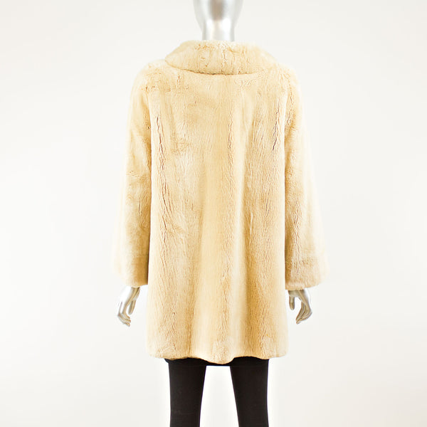 Blonde Sheared Beaver 3/4 Jacket - Size M (Vintage Furs)