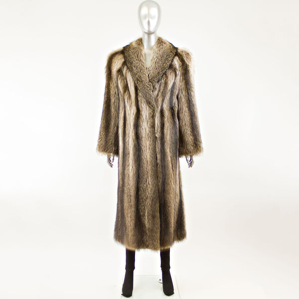 Brown Raccoon Coat - Size S (Vintage Furs)