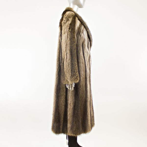 Brown Raccoon Coat - Size S (Vintage Furs)