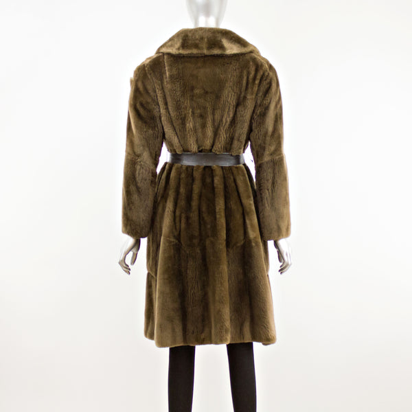 Brown Sheared Beaver Coat- Size XS
