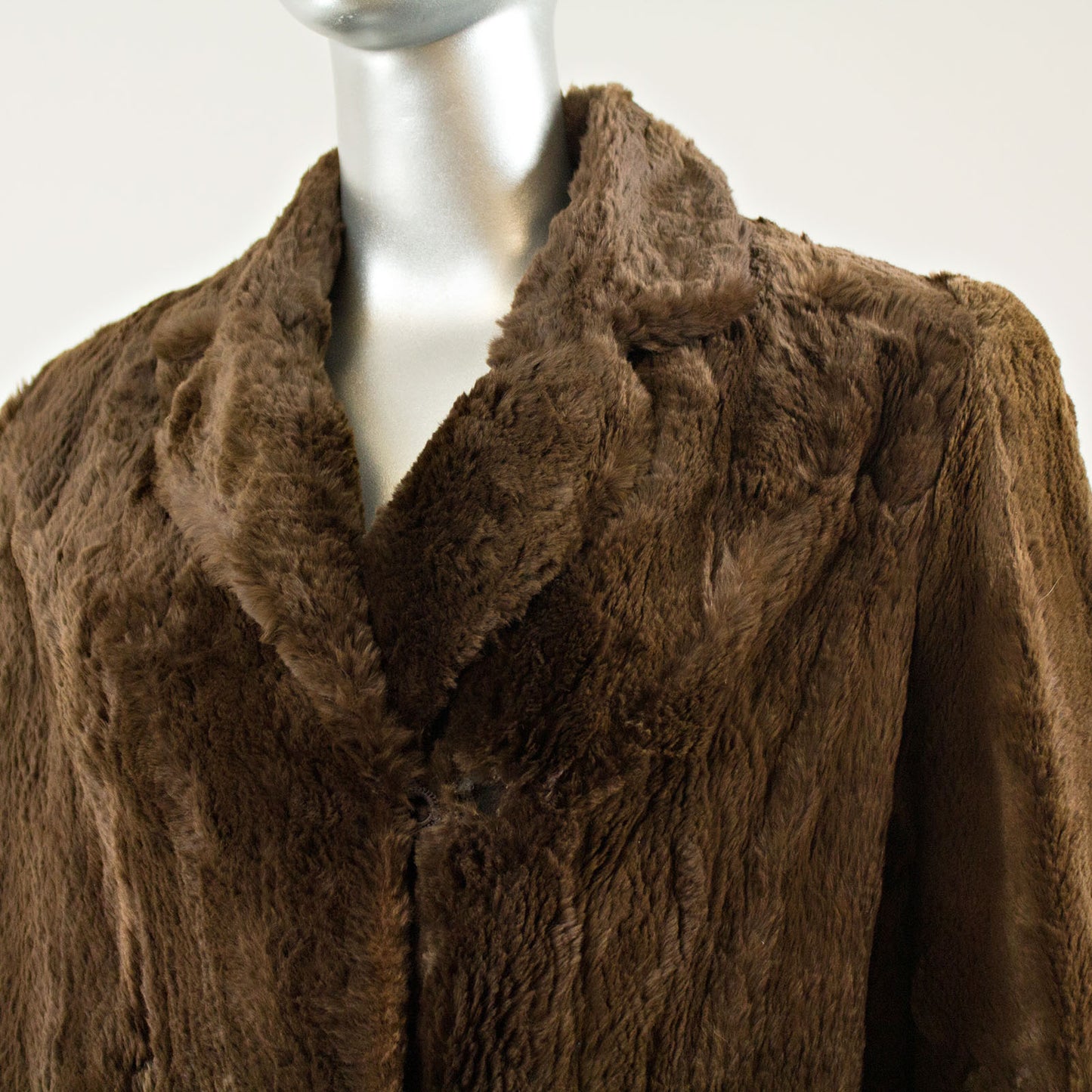 Brown Sheared Beaver Jacket - Size M