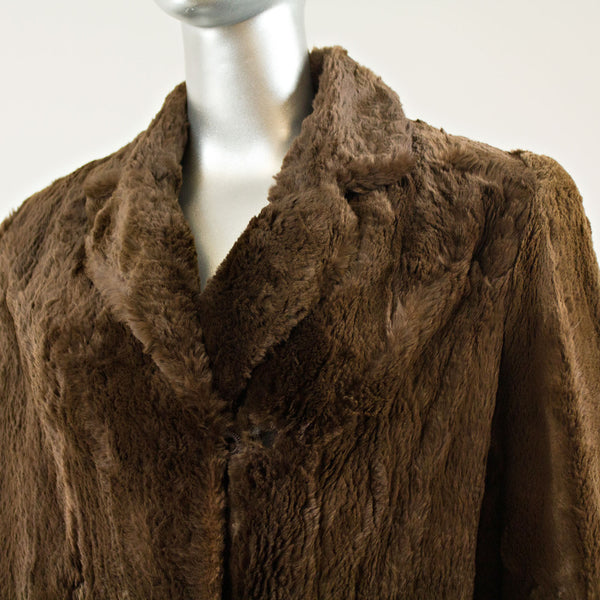 Brown Sheared Beaver Jacket - Size M (Vintage Furs)