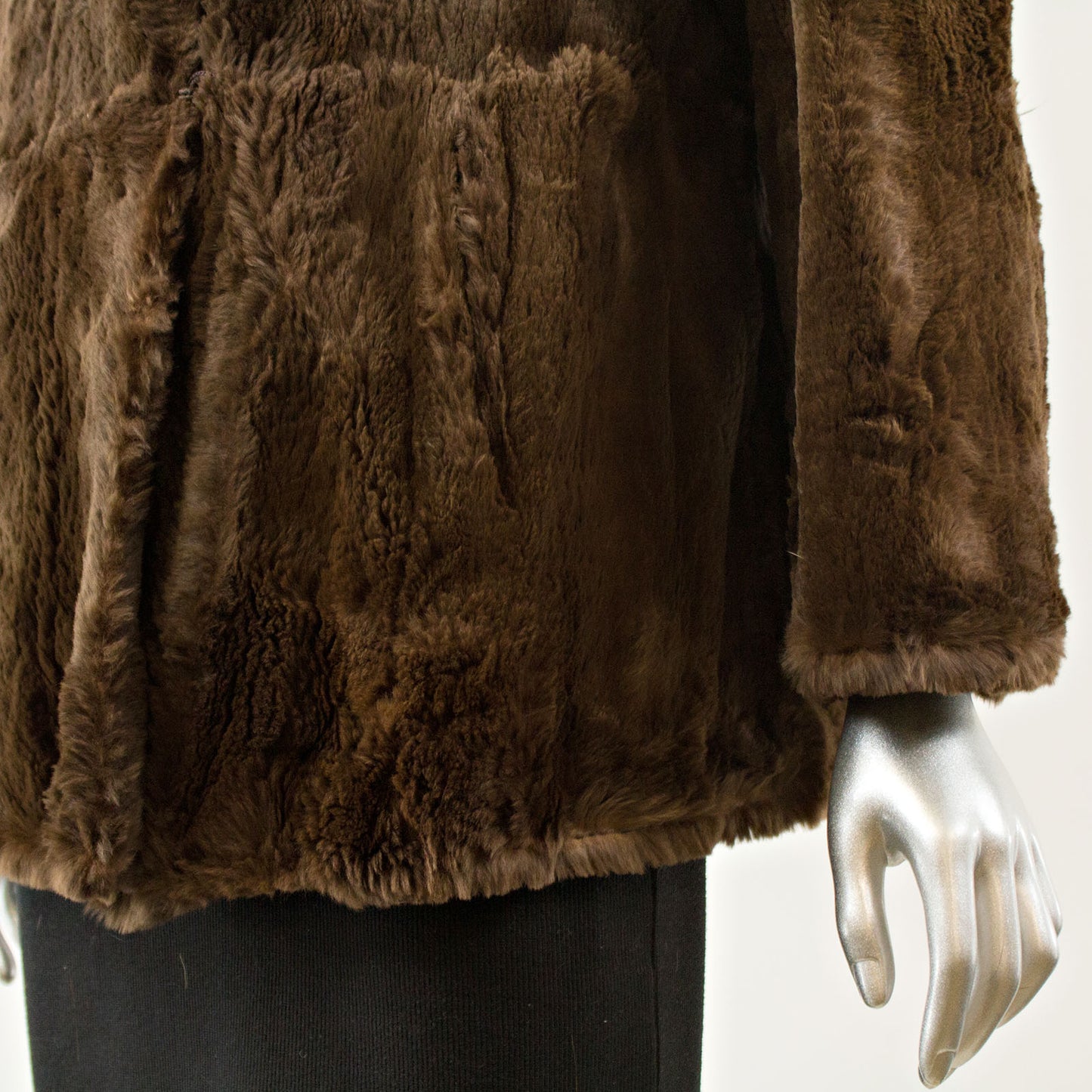 Brown Sheared Beaver Jacket - Size M