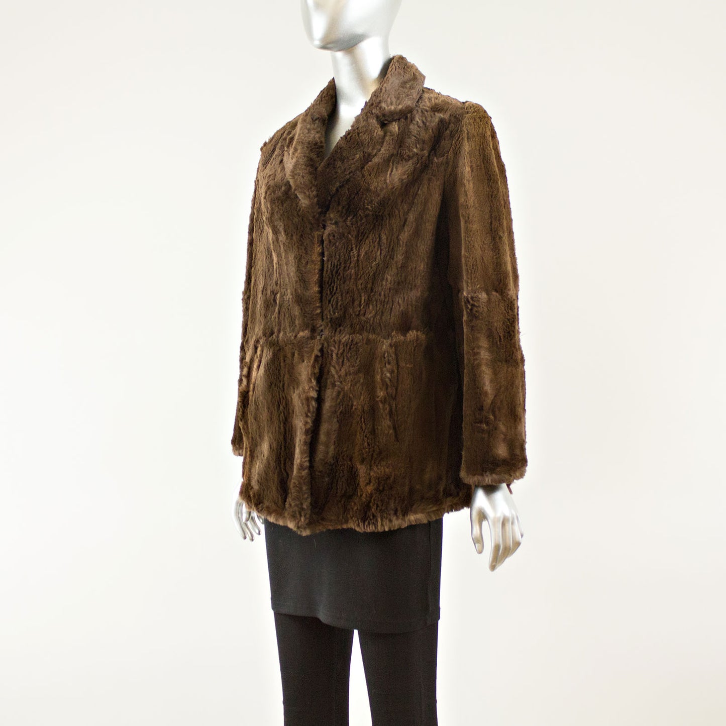 Brown Sheared Beaver Jacket - Size M