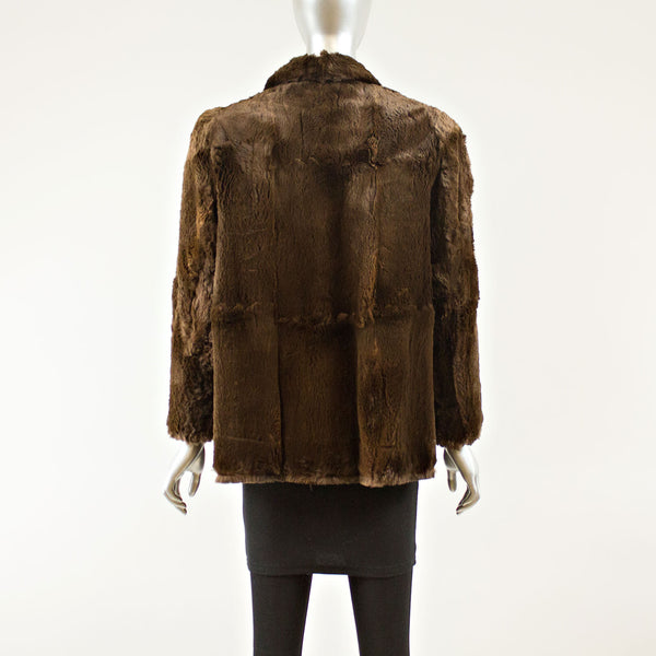 Brown Sheared Beaver Jacket - Size M (Vintage Furs)