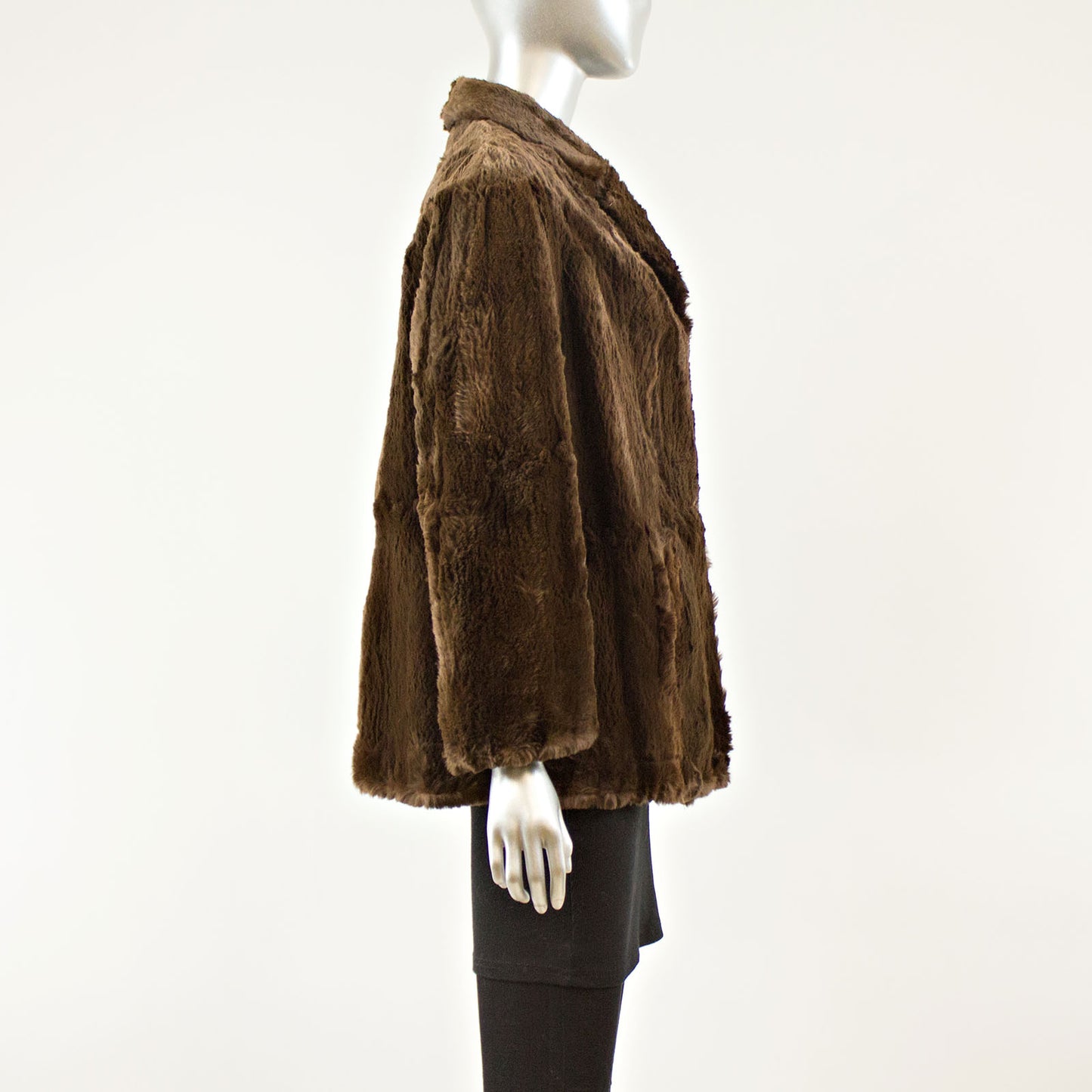 Brown Sheared Beaver Jacket - Size M