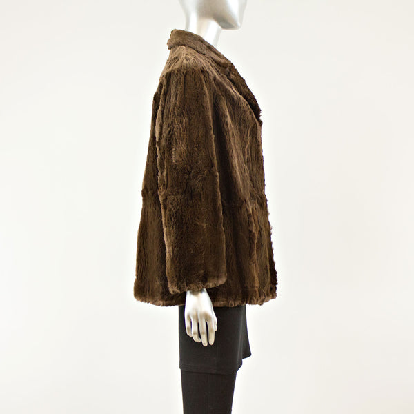 Brown Sheared Beaver Jacket - Size M (Vintage Furs)