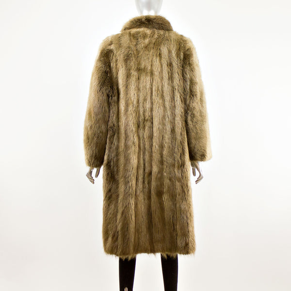Canadian Blonde Beaver Coat- Size L (Vintage Furs)