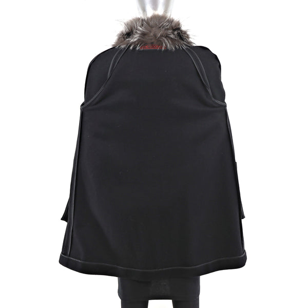 David Goodman Cashmere Stroller with Silver Fox Tuxedo- Size S